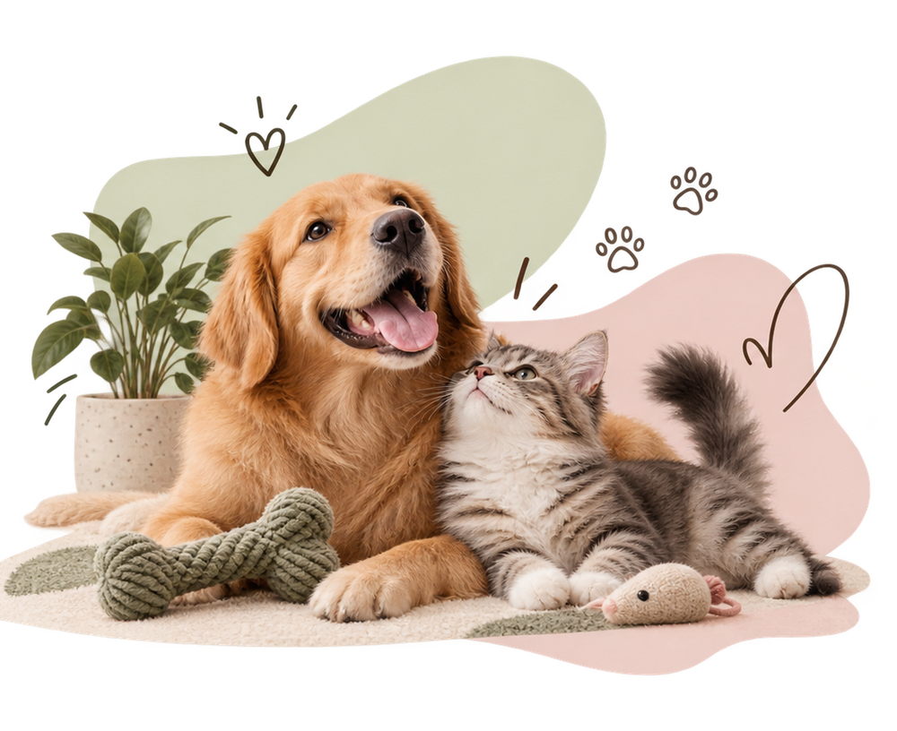 Dog and cat together